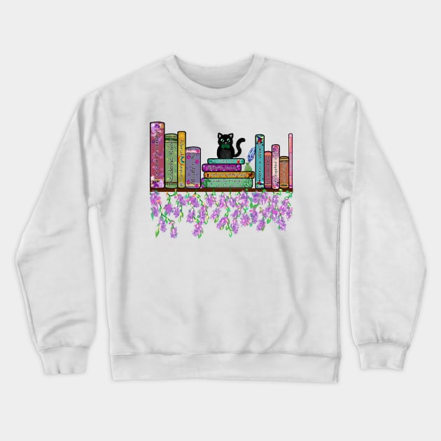 Fanfiction Tropes Bookshelf Crewneck Sweatshirt by TheHermitCrab